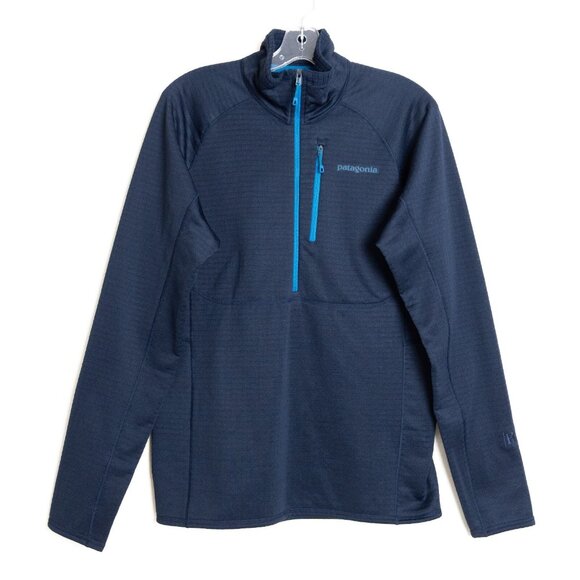 Patagonia Mens R1 Regulator Polartec 1/2 Zip Fleece Pullover Navy Medium MINT - Picture 1 of 14